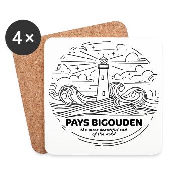 Pays Bigouden Pride Brittany Finistère Headdress - Coasters (set of 4) - white - Front