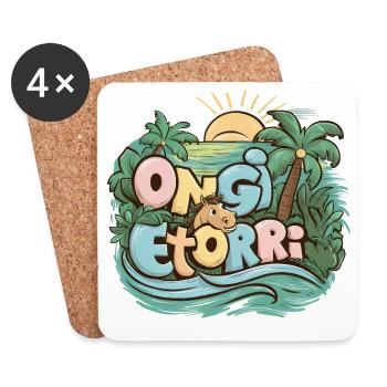 Gift Ongi Etorri Souvenir Basque Country Landes - Coasters (set of 4) - white - Front