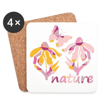 Pinky nature - Bloom in Pink Tones - Untersetzer (4er-Set) - Weiß - Vorne