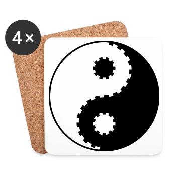 Yin Yang Gear – Asian Balance & Technique - Coasters (set of 4) - white - Front