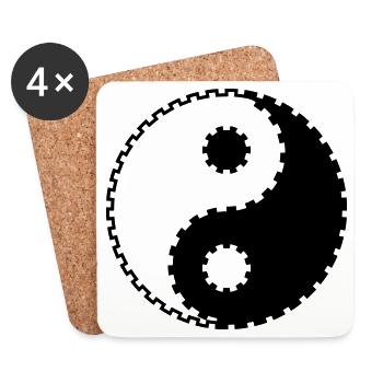Yin Yang Gear – Asian Balance & Technique - Coasters (set of 4) - white - Front