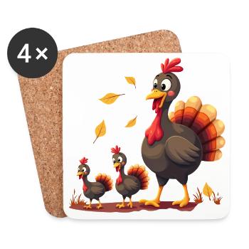 Thanksgiving Truthahn Baby - Untersetzer (4er-Set) - Weiß - Vorne