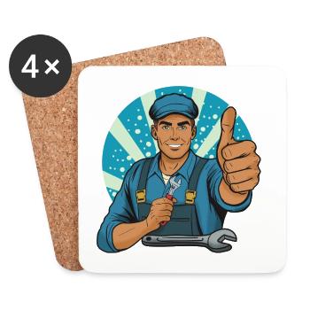 Craftsman Thumbs Up Illustration - Coasters (set of 4) - white - Front