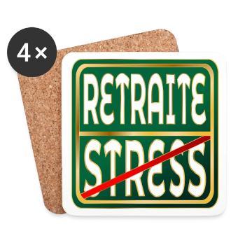 Retirement Stress Work - Coasters (set of 4) - white - Front