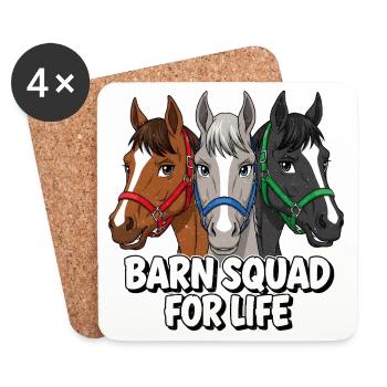 Amis chevaux de l’escouade de l’écurie - Dessous de verre (lot de 4) - blanc - Devant