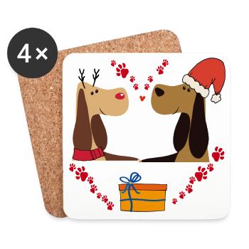 Christmas happiness - Coasters (set of 4) - white - Front