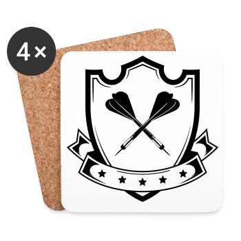 Armoiries de Dart - Dessous de verre (lot de 4) - blanc - Devant