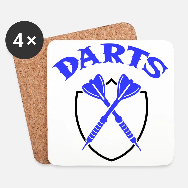  Darts Pfeile - Untersetzer (4er-Set) - Weiß