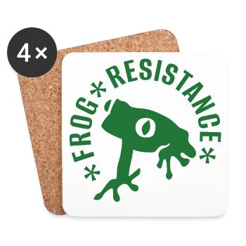 Frosch Widerstand - "Frog resistance" - Untersetzer (4er-Set) - Weiß - Vorne