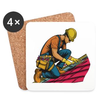 Roofers at work - Coasters (set of 4) - white - Front