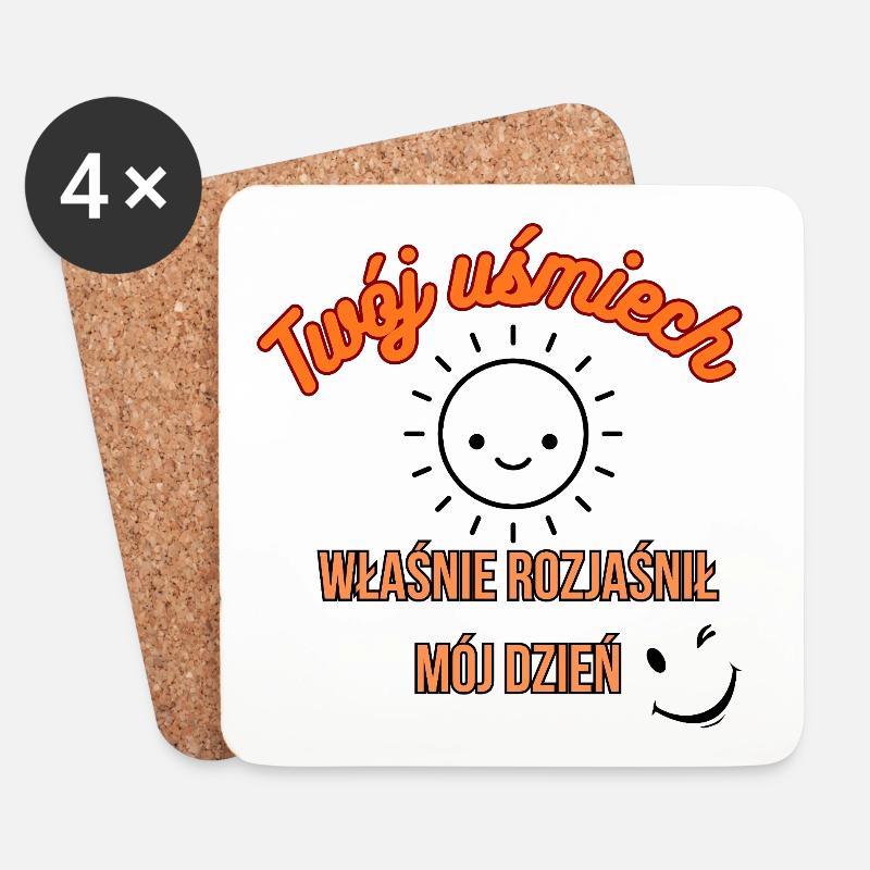 Lächeln, gute Motivation - Untersetzer (4er-Set) - Weiß