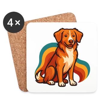 Nouvelle-Écosse Canard Tolling Retriever Chien Coloré - Dessous de verre (lot de 4) - blanc - Devant
