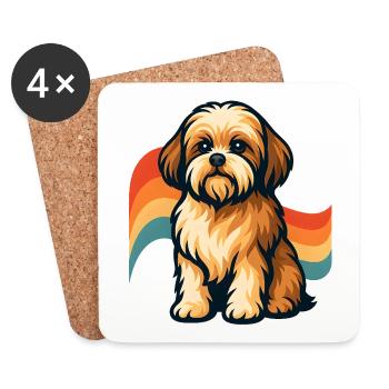 Shih Tzu Chien Rêve Arc-en-ciel - Dessous de verre (lot de 4) - blanc - Devant