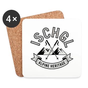 Ischgl - Création de souvenirs - Dessous de verre (lot de 4) - blanc - Devant