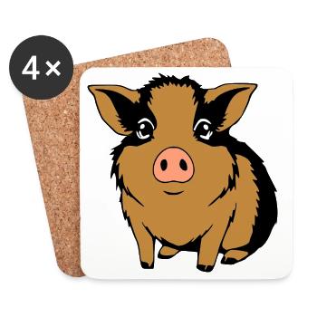 Guinea Pig T-shirt Gift - Coasters (set of 4) - white - Front