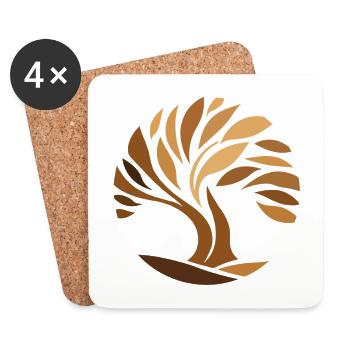 arbre de vie, connexion avec la nature - Dessous de verre (lot de 4) - blanc - Devant