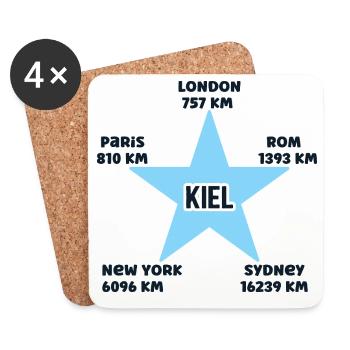Kiel Vacances Côte Mer Baltique Port Kiel Home - Dessous de verre (lot de 4) - blanc - Devant