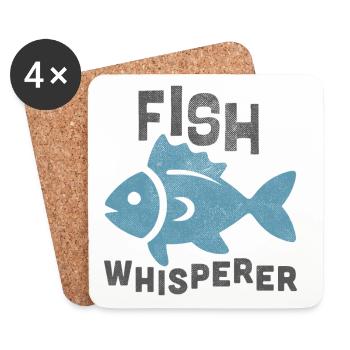 Chuchoteur de poissons - Dessous de verre (lot de 4) - blanc - Devant