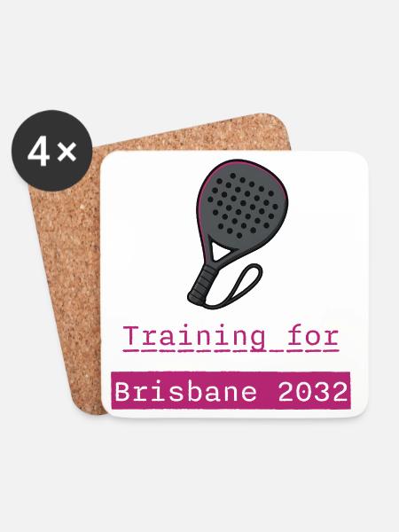 Padel Training Brisbane 2032 - Coasters (set of 4) - white