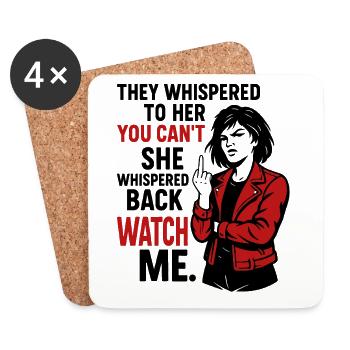 WATCH ME – Feminist Rebel - Coasters (set of 4) - white - Front