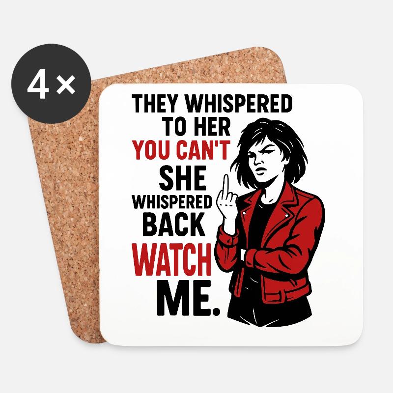 WATCH ME – Feminist Rebel - Untersetzer (4er-Set) - Weiß