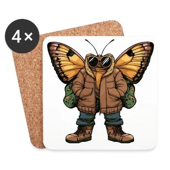 Schmetterling Cool Winter - Untersetzer (4er-Set) - Weiß - Vorne