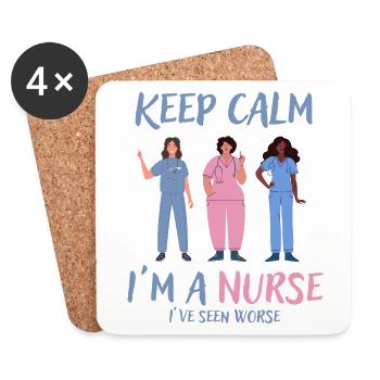 Stay calm I'm a nurse - Coasters (set of 4) - white - Front
