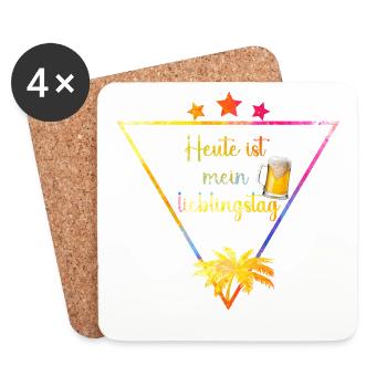 heute_ist_mein_lieblingstag_ _BIER - Coasters (set of 4) - white - Front