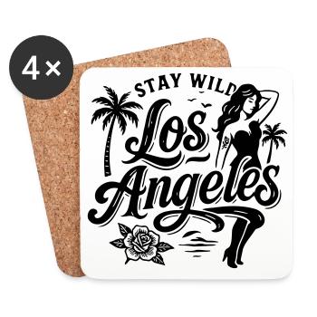 LA Los Angeles City of Angels Kalifornien shirt  - Untersetzer (4er-Set) - Weiß - Vorne