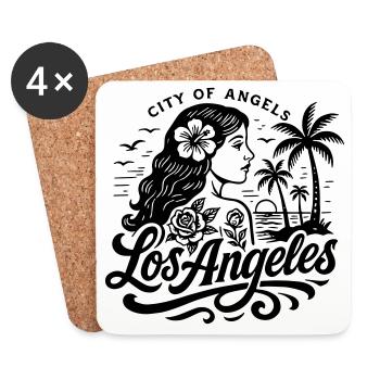 LA Los Angeles City of Angels Kalifornien shirt - Untersetzer (4er-Set) - Weiß - Vorne