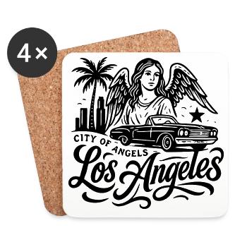 LA Los Angeles City of Angels Kalifornien shirt  - Untersetzer (4er-Set) - Weiß - Vorne