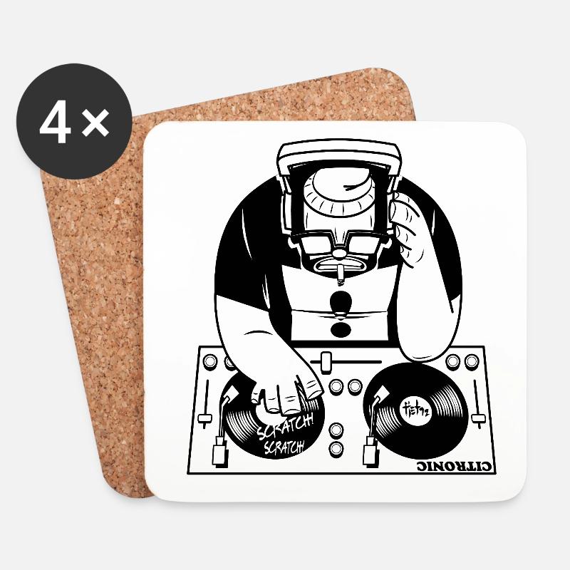DJ - Untersetzer (4er-Set) - Weiß