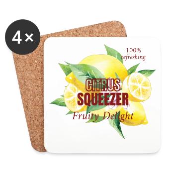 Presse-agrumes Fruitily Delight - Dessous de verre (lot de 4) - blanc - Devant
