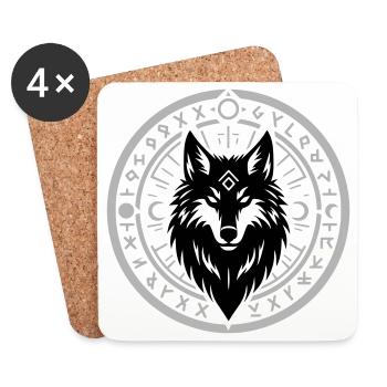 Rune Star Circle Emblem - Coasters (set of 4) - white - Front