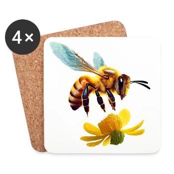 abeille - Dessous de verre (lot de 4) - blanc - Devant