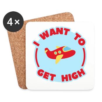 I WANT TO GET HIGH - Coasters (set of 4) - white - Front
