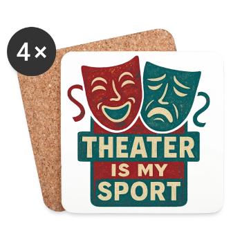 Le théâtre est mon sport - Dessous de verre (lot de 4) - blanc - Devant