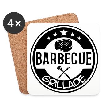 BBQ grill logo - Coasters (set of 4) - white - Front