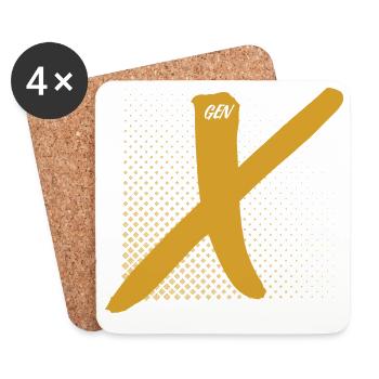 Génération X Doré X - Dessous de verre (lot de 4) - blanc - Devant