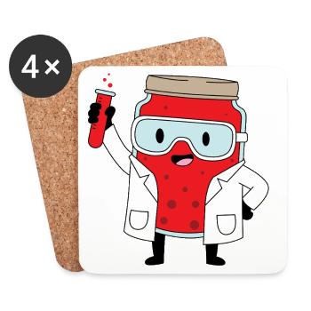 Lab Hero Jam Bottle Cartoon - Coasters (set of 4) - white - Front