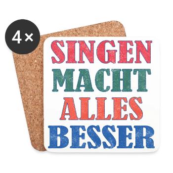Singing makes everything better - Coasters (set of 4) - white - Front