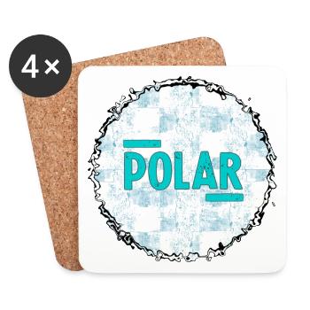 Polar Block Pattern - Coasters (set of 4) - white - Front