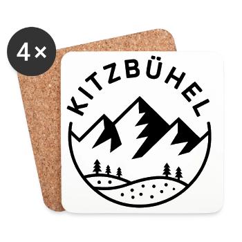 Kitzbühel - Création de souvenirs - Dessous de verre (lot de 4) - blanc - Devant