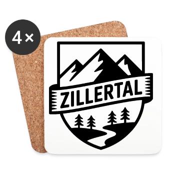 Zillertal - Souvenir Design - Untersetzer (4er-Set) - Weiß - Vorne