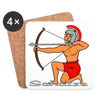 Sternzeichen Schütze - Untersetzer (4er-Set) - Weiß - Vorne