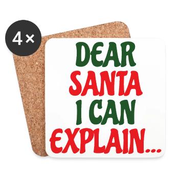 Dear Santa I Can Explain - Untersetzer (4er-Set) - Weiß - Vorne