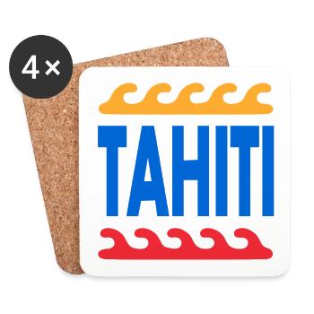 Tahiti - French Polynesia - Polynesien - Strand - Untersetzer (4er-Set) - Weiß - Vorne