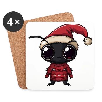 Ant Christmas - Coasters (set of 4) - white - Front