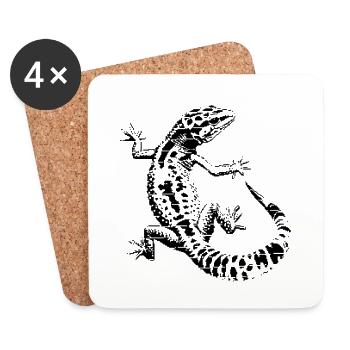 leopard gecko - Coasters (set of 4) - white - Front