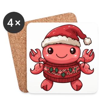Crab Crab Christmas - Coasters (set of 4) - white - Front